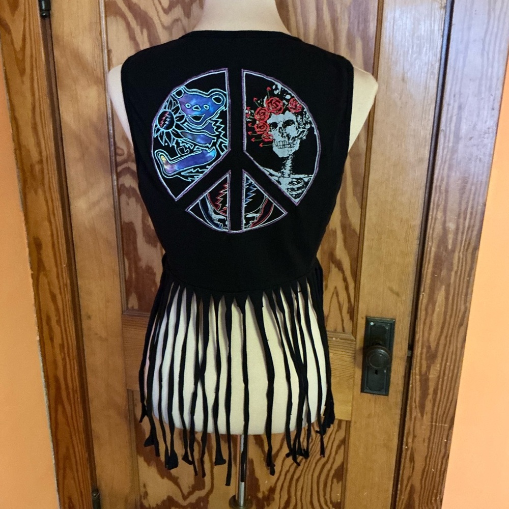 Grateful Dead The Wheel Fringed Vest - Picture 8 of 10